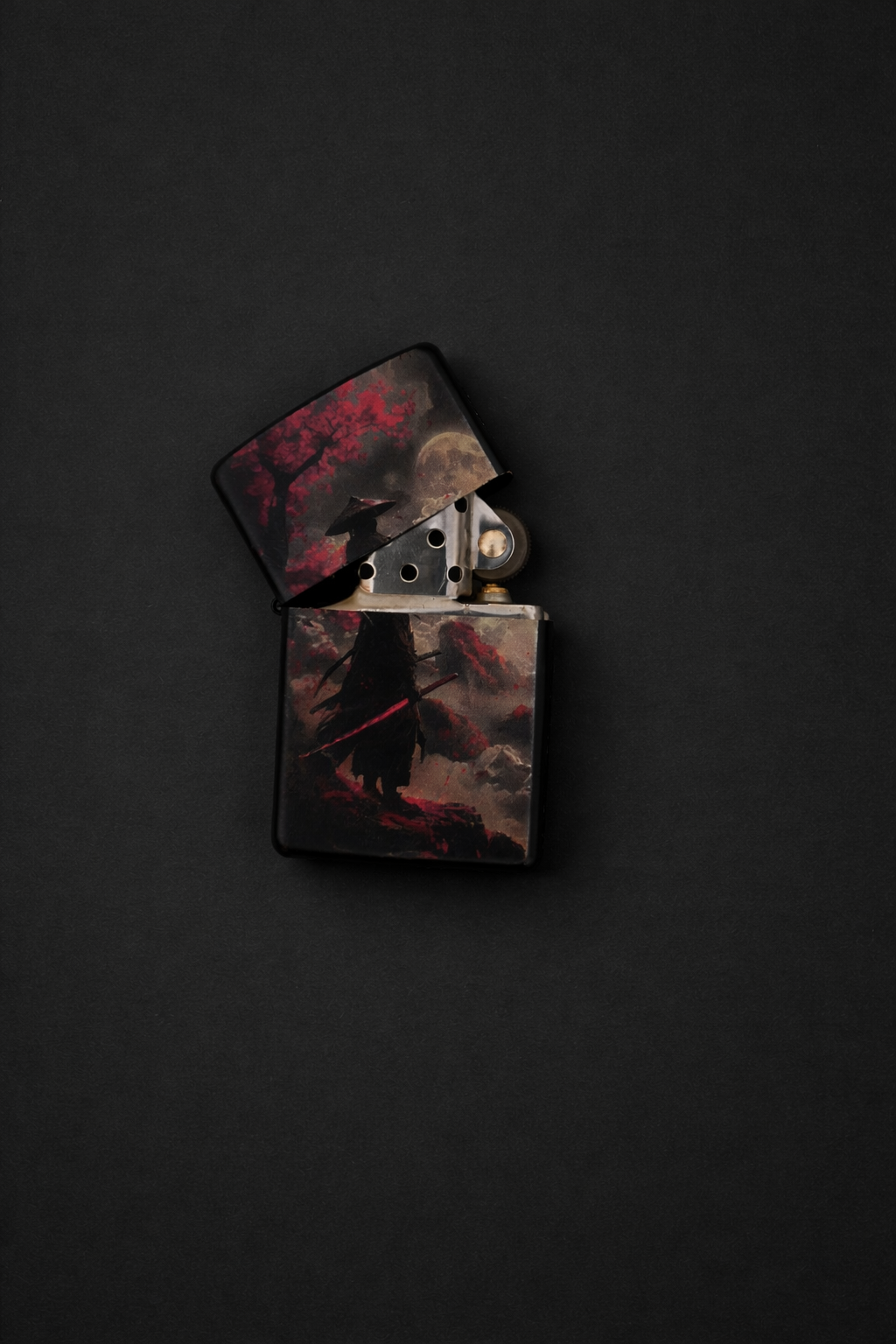 Premium Metal Lighter with Japanese Samurai Warrior Design (Without fuel)